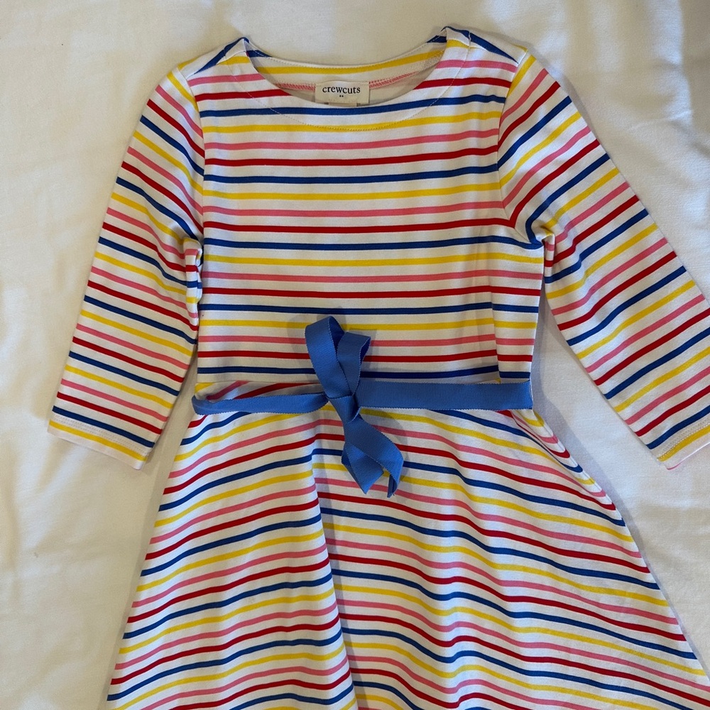 Crewcuts Red and Yellow A-Line Dress Casual 3/4 Sleeve